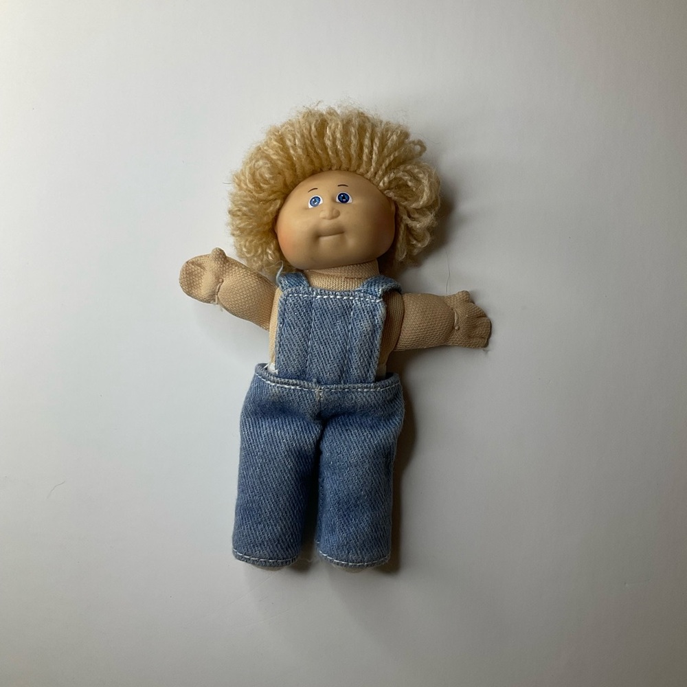 Cabbage Patch Kids Playmate Vintage Doll Blond Jeans Overalls